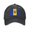 Custom Punk Cotton Flag Of Barbados Baseball Cap for Unisex Women Breathable Dad Hat Sports