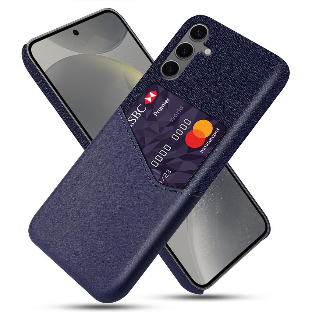 For Samsung Galaxy S24 FE Case Cloth Texture PU Leather Hard PC Card Slot Phone Cover