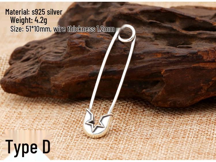 Silver S925 Star Brooch Pendant for Men & Women - Stylish & Creative Design