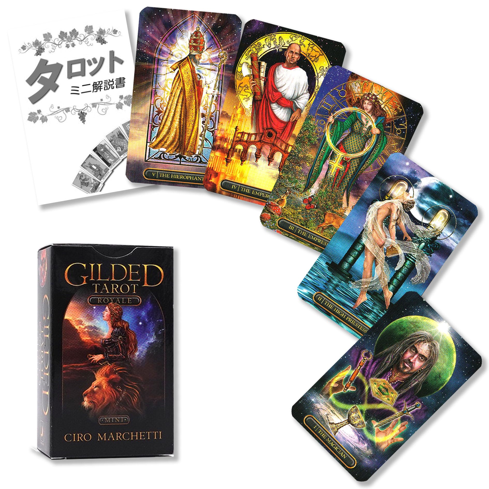 Gilded Tarot Royale Mini Tarot fortune telling method Japanese instruction manual included Genuine tarot cards 78 cards Mini size