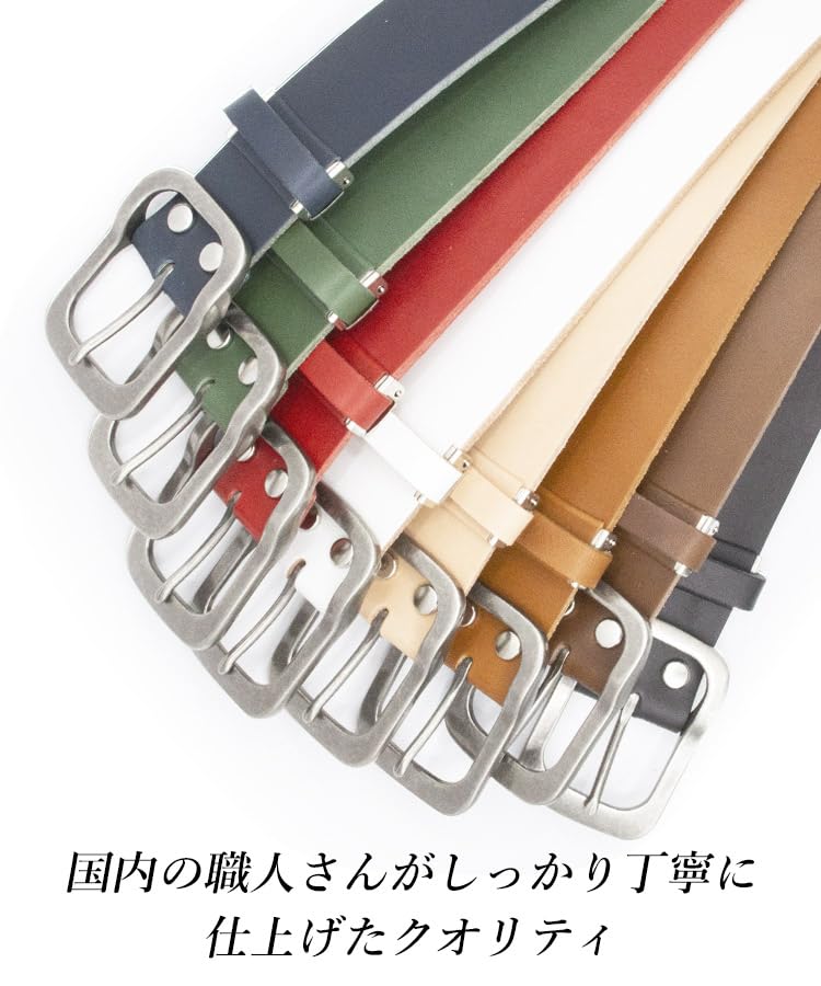 Smooth Leather 40mm Width Deformation Garrison Buckle Belt [Tochigi Leather] (RED) RC-045L
