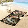 Name Custom Bass Fishing Print Beach Towel, Large Soft Quick Dry Towel for Beach Camping Swimming