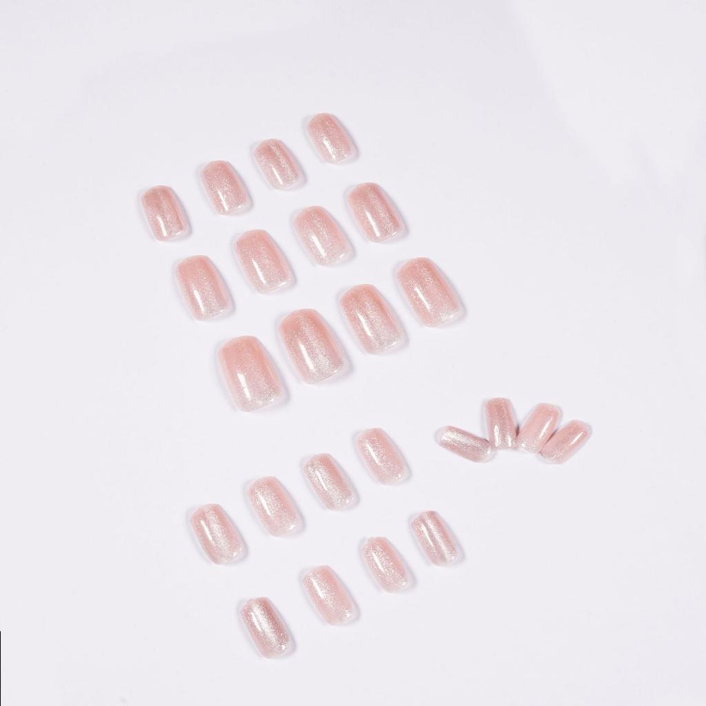 24 Pieces Spar Cat's Eye Powder Cat's Eye Wear Fake Nail Manicure Patch Phototherapy Nail Patch Waterproof