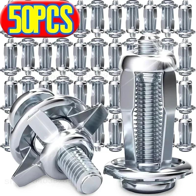 NEW 10/50pc Jack Nuts Screw Petal Screw Anchors Petal Expansion Plugs for Curtain Expansion Clamp Petal Rivet Lock Jack Nut Bolt