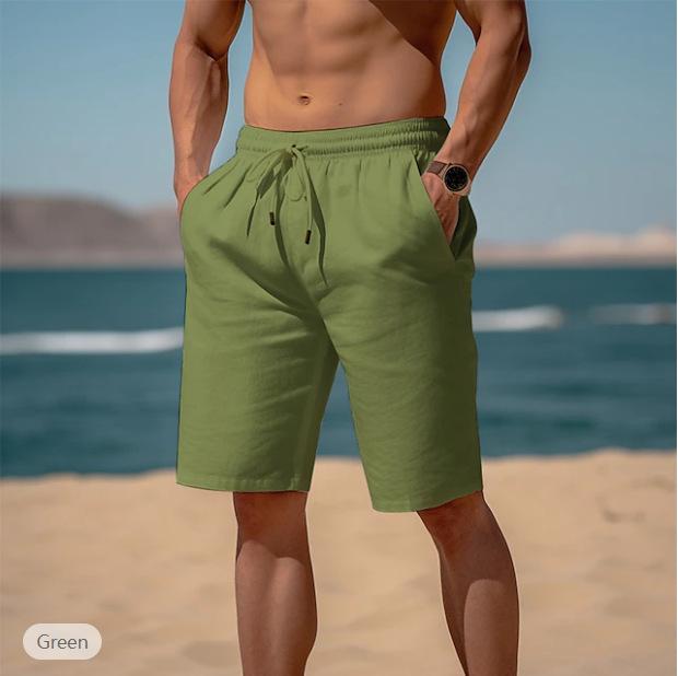 Men Pants Men Swim Trunks Versatile Men's Summer Beach Shorts with Pockets Drawstring Elastic Waist Solid for Daily for Casual