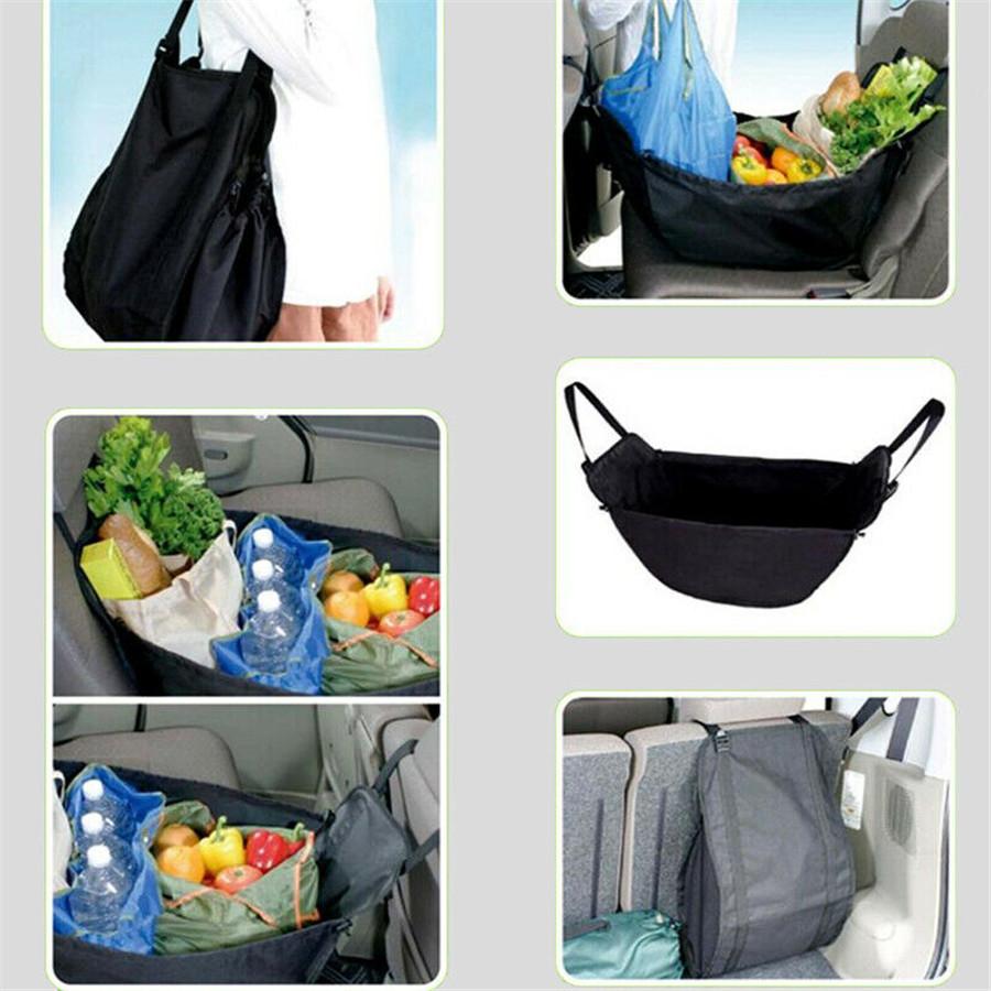 High Capacity Multifunction Car Rear Storage Bag Shopping Basket Car Interior Finish Container