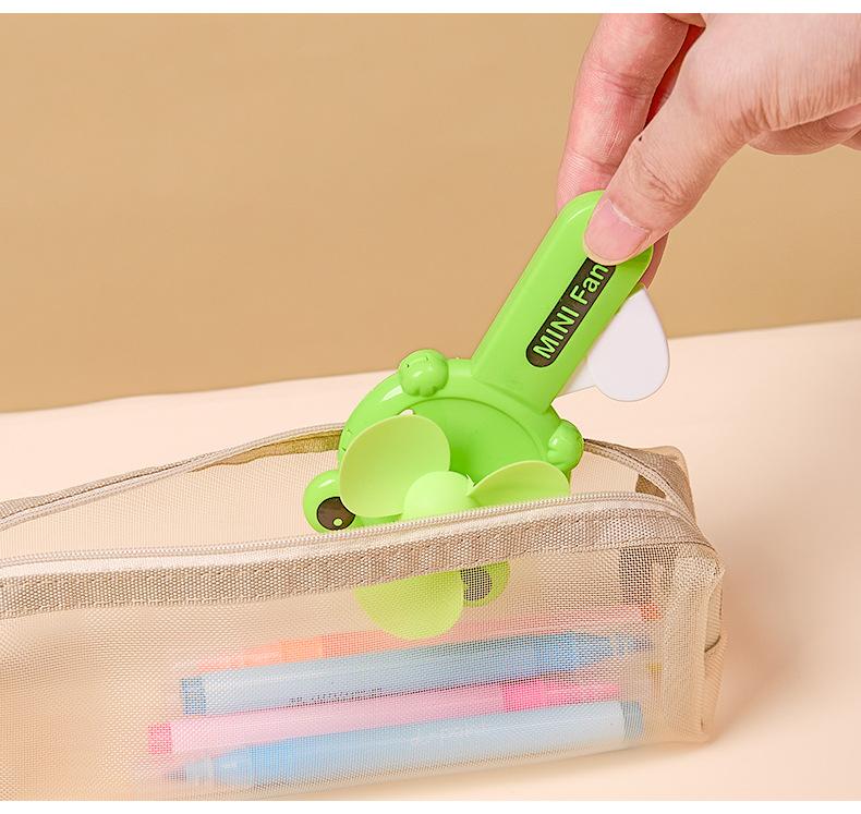 Mini cartoon animal hand pressed small fan, portable, manual cooling handheld fan, essential for high temperatures