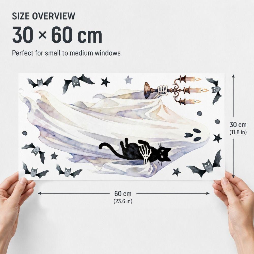 Multicolor Halloween Decoration Sticker Cartoon Ghost Window Clings Film Shopwindow Ornament