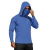 Men's Summer Hawaiian Print Quick Dry Long Sleeve T Shirt Ice Silk UPF50 Plus Sun Protection Hooded Sports Fitness Outdoor Top