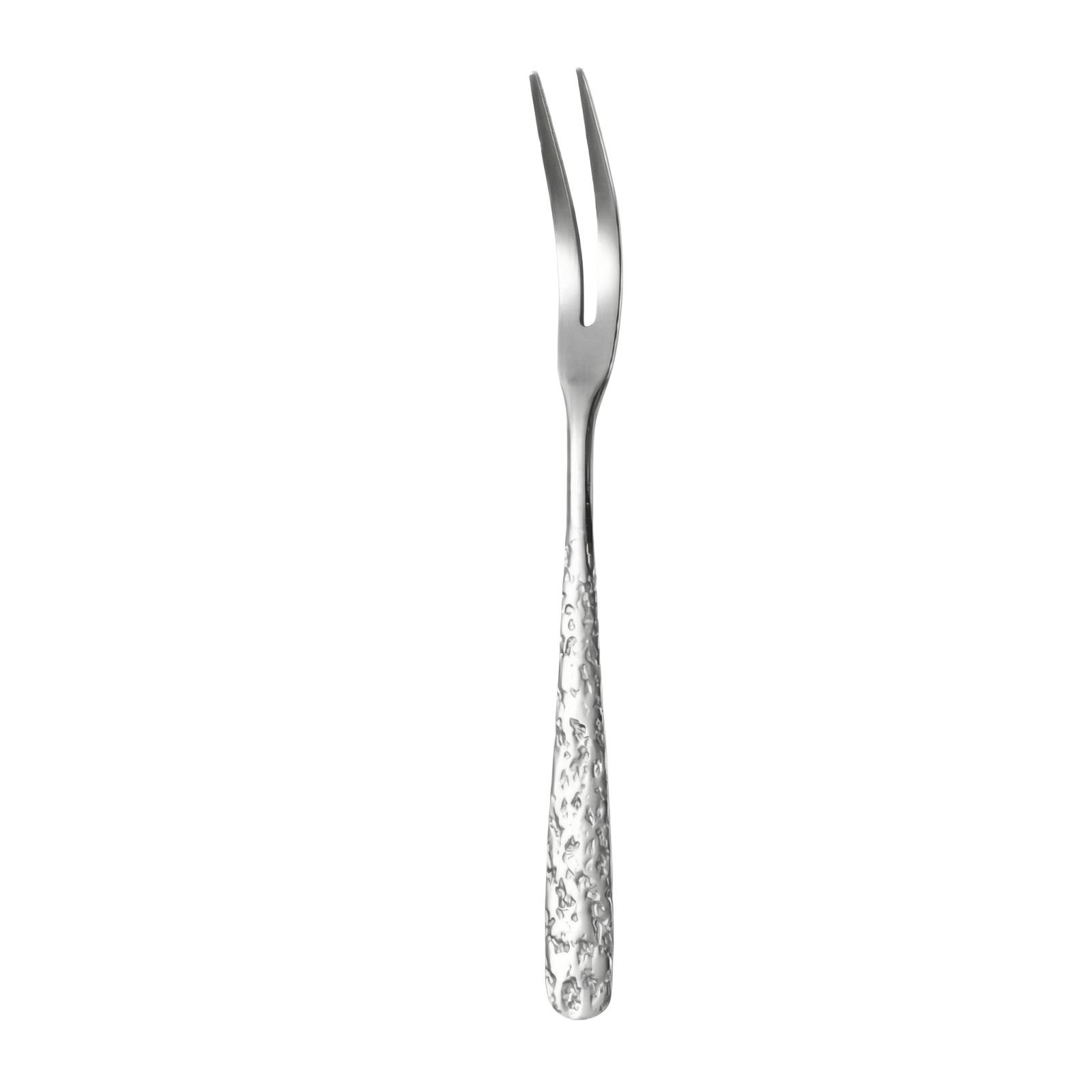 Home Stainless Steel Creative Two Toothed Fork Cake Dessert Fork серебряный