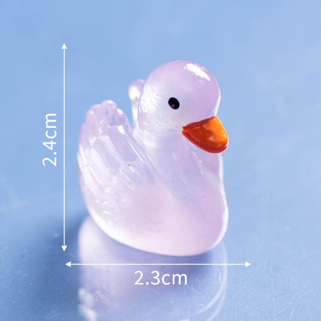 Micro Landscape Cartoon Cute Glow-in-the-dark Color Swan Animal Resin Decoration Diy Decorative Accessories Desktop Decoration
