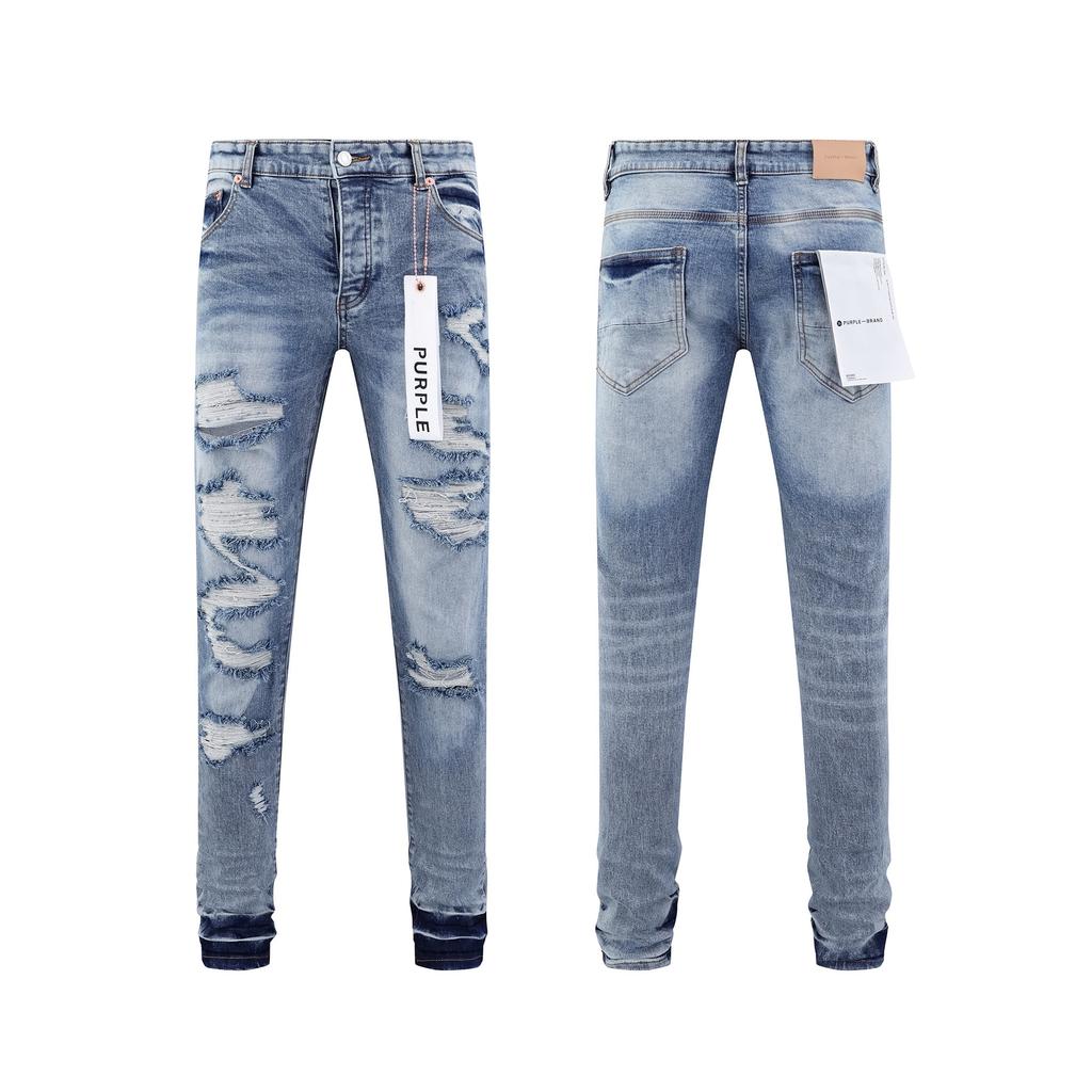 ZYLLO Retro Streetwear Men's Jeans New Trendy Low Rise Skinny Denim Pants Slim-Fit Trousers