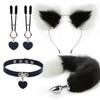 Anal Sex Toys Fox Tail Butt Plug Sexy Plush Cat Ear Headband With Bells Necklace Set Massage Sex Toys For Women Couples Cosplay