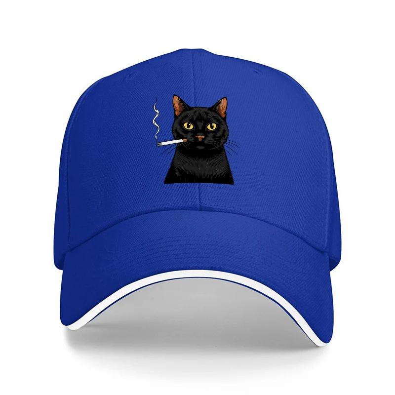 Black Cat Embroidered Baseball Cap Classic Style Adjustable Hat for Men and Women Fashionable Design with Cute Animal Print
