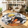 Round Rug Custom NameNaruto Pattern Non Slip Carpet Home Floor Decor