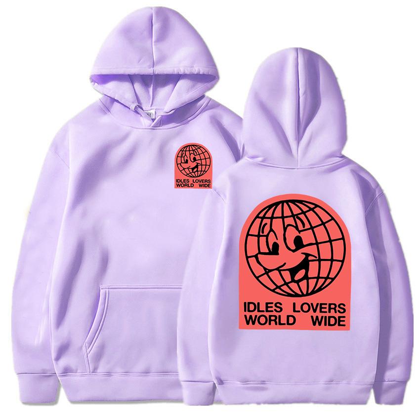 IDLES LOCKED HEART HOODIE Długi Rękaw Moda Męskie Bluzy z Kapturem Unisex Streetwear Zespół Punkowy Hip Hopowe Pulowery Ubrania Męskie