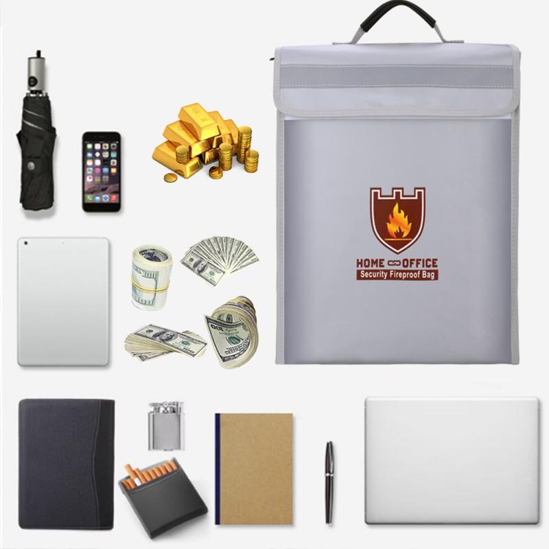 Portable Fireproof Document Bag Fixed Bag Home Office Safe Fireproof Waterproof Briefcase