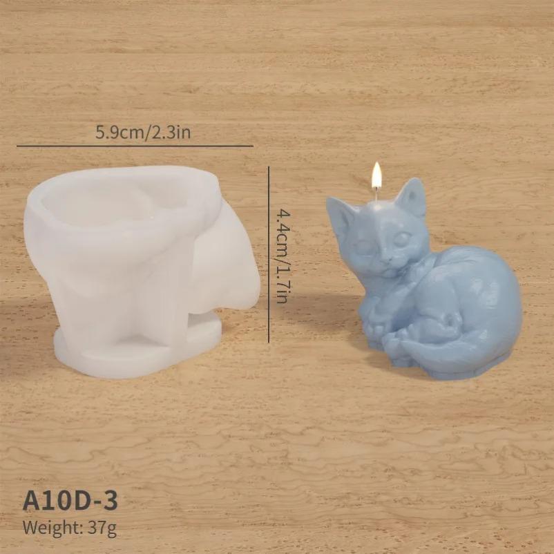 New 3D Kitten Series Silicone Candle Molds Cute Pet Cat Crafts Plaster Resin Soap Making DIY Animal Chocolate Ice Cake Tools