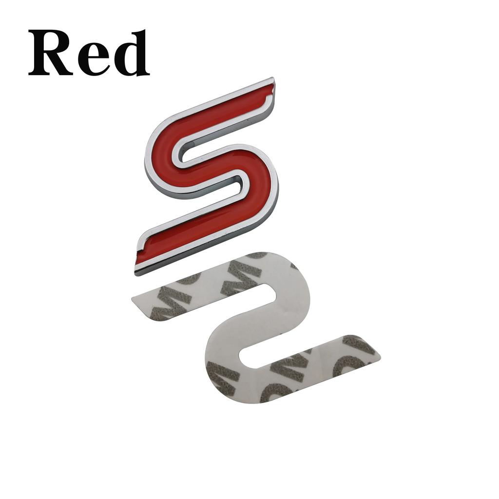 1Pc 3D Metal S Front Grille Chrome Emblem Badge Car Stickers Decals for Focus Fiesta Ecosport Kuga Mondeo Everest Car Styling