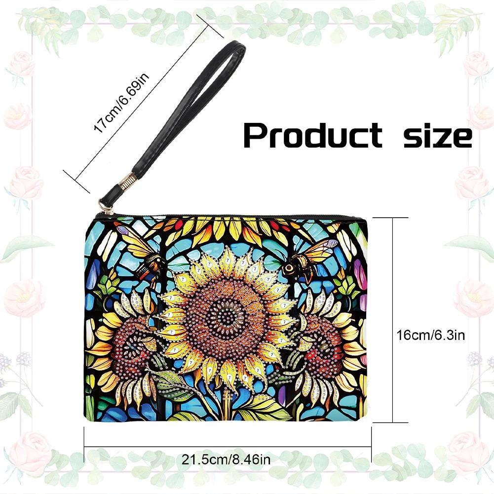 DIY Special Diamond Painting Pouch Peafowl Butterfly Flower Leather Chain Bags Women Storage Bag Diamond Embroidery Wallet Pouch