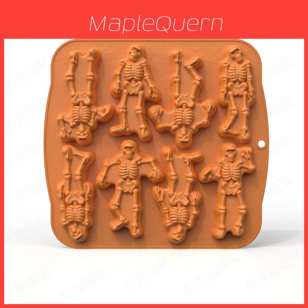 Halloween Skull Silicone Mold With Large Skeleton Shapes For Themed Cake Decoration