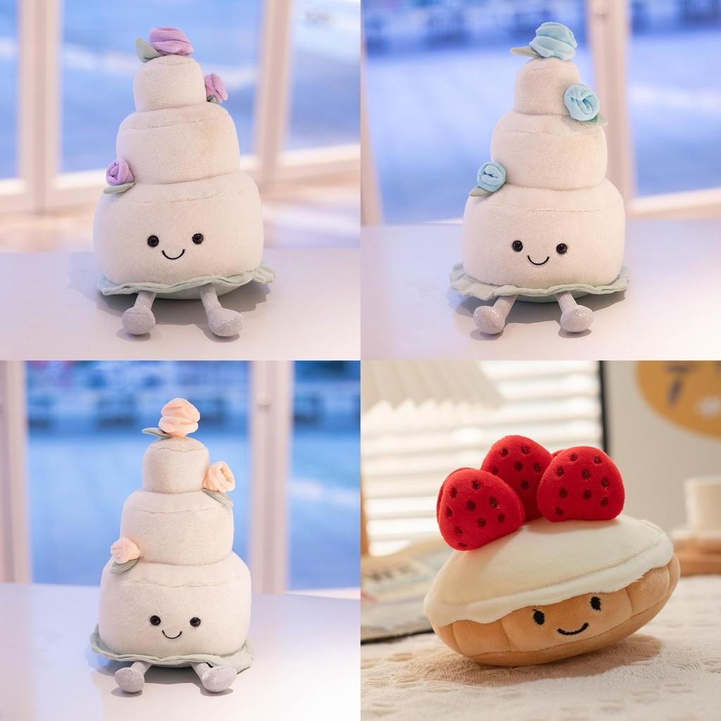 Cake Birthday Plush Toys Rainbow Cake Design Soft Stuffed Dolls Girls Gifts
