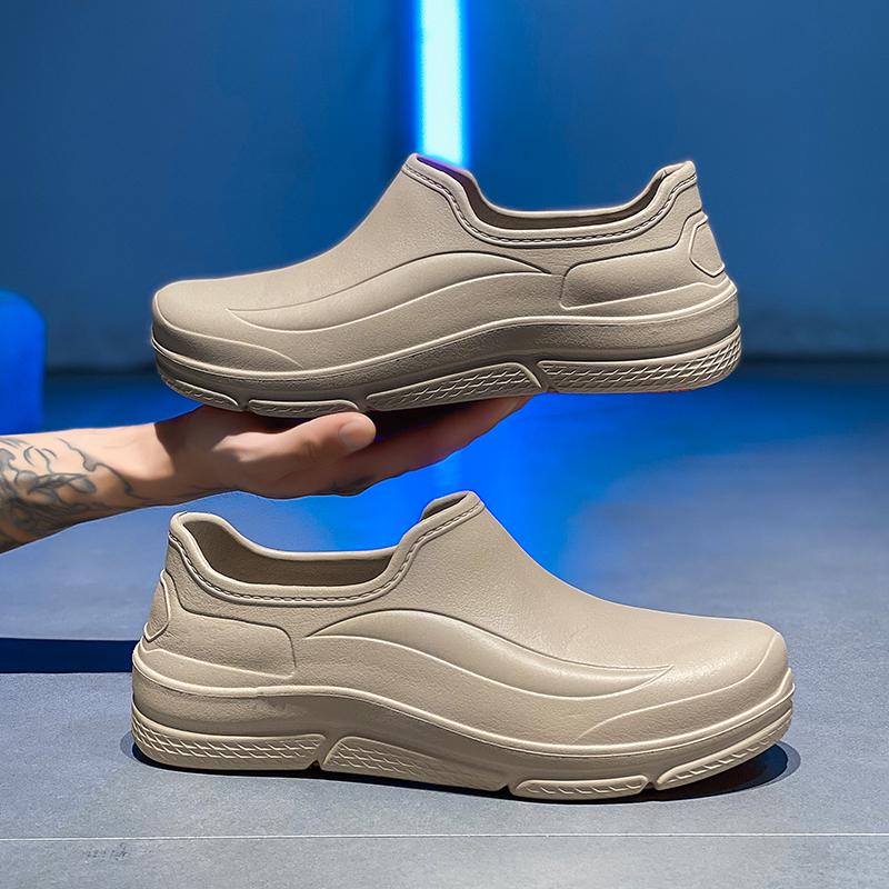 

Новые рабочие туфли для мужчин на платформе, модные кухонные, водонепроницаемые, для дома, сада, нескользящие, для спорта и отдыха, для пары, поварские туфли, большой размер 36-45 45 хаки