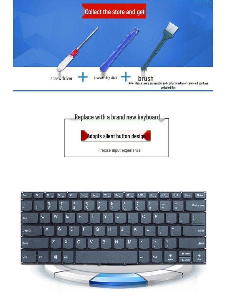 Compatible with RU Lenovo 340c-14, Xiaoxin-14IWL, Xiaoxin-14IGM, S130-14IGM, E41-50 Keyboards.