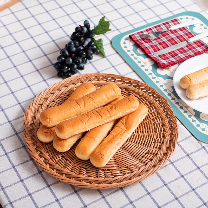 Imitation Rattan gewebter Korb für gedämpfte Brötchen, Snackteller, Speiseteller, Obstteller, Restaurant-Spezialgericht, Teller, frittierter Snackkorb