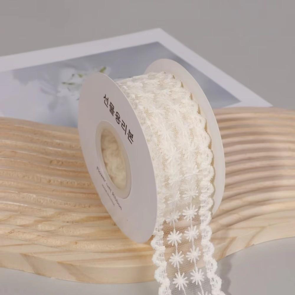 Floral Embroidery Floral Lace Trim Ribbon 5 Yards/Roller Gifts Packaging Material Lace Roll Trim