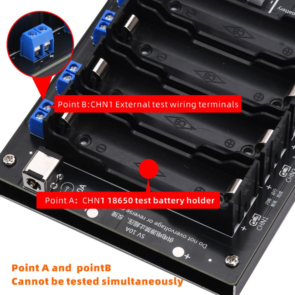DC 5V 8 Way 18650 Lithium Battery Capacity Resistance Tester 2.4In Screen Display Real-time Monitoring Charge Discharge Tester