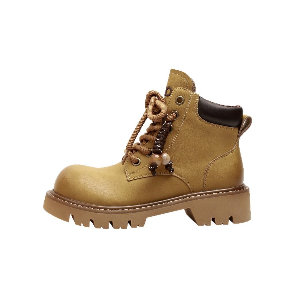 Cowhide Version~ Genuine Leather Retro Platform Martin Boots Women's 2025 New British Style Outdoor Mountaineering Rhubarb Boots Short Boots