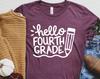 Back To School T-Shirt, Cute Fourth Grade Shirt, Hello Fourth Grade T-Shirt, 4th Grade Shirt, Fourth Grade Teacher Shirt, Gamer School Shirt