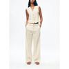 Spring New Two-Piece Suit Linen Vest 8008967 Linen Blend High Waist Flared Pants 8043967
