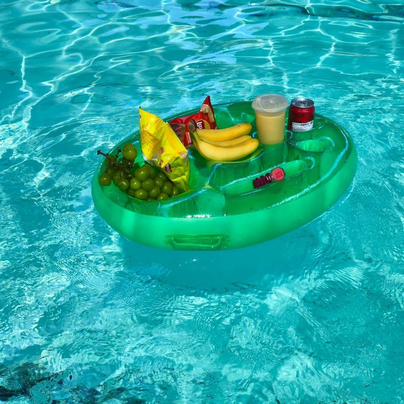 Inflatable Pool Party Snack & Drink Holder - 9-Hole Floating Tray 72x53x10 cm