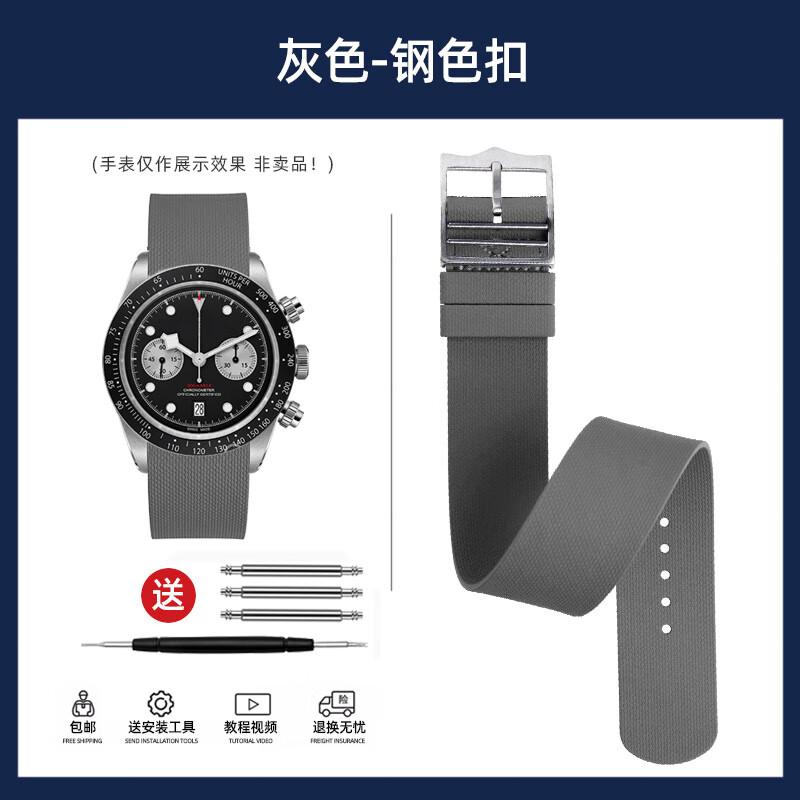22mm Fluorelastomer Uhrenarmband für TUDOR FXD/Pelagos/1958 Serie - Weiches Taucheruhrband mit versteckter Schließe & integriertem Design