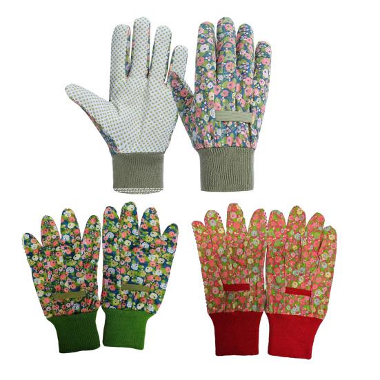 Gartenhandschuhe mit Blumenmuster, durchstichfeste Schutzhandschuhe, wasserdichte Anti-Rutsch-Handschuhe, Geschenk für Frauen, Hobbygärtner