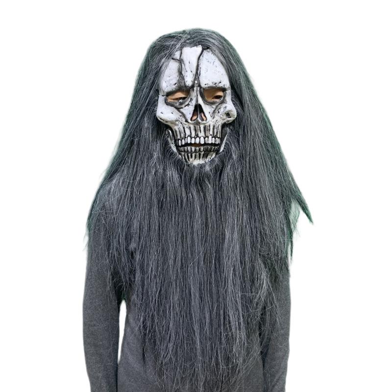 

Halloween Horror Mask Gray-Haired Monster Bearded Eco-Friendly Latex Party Full Head Mask