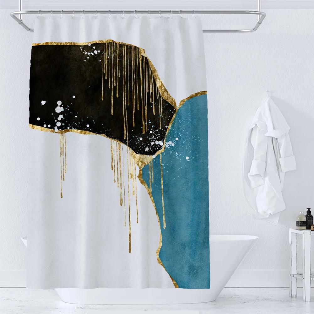 Nordische Abstrakte Kunst Duschvorhang Einfache Geometrie Badewannenvorhang Wasserdicht Polyester Badezimmer Vorhang Zubehör Dekor