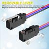 2PCS Waterproof Micro Limit Switch with Long Straight Roller Lever SPDT 3 PIN Pre-wired 10A 125 250V Micorswitch for Electronic
