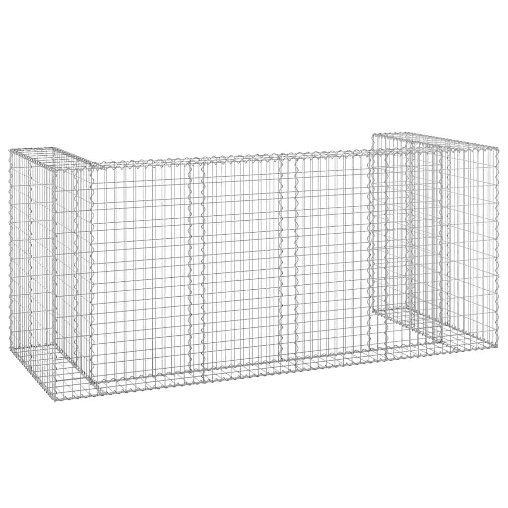 Vidaxl Gabionowa Osłona Do Koszy Na Śmieci, Stal, 254X100X110 Cm