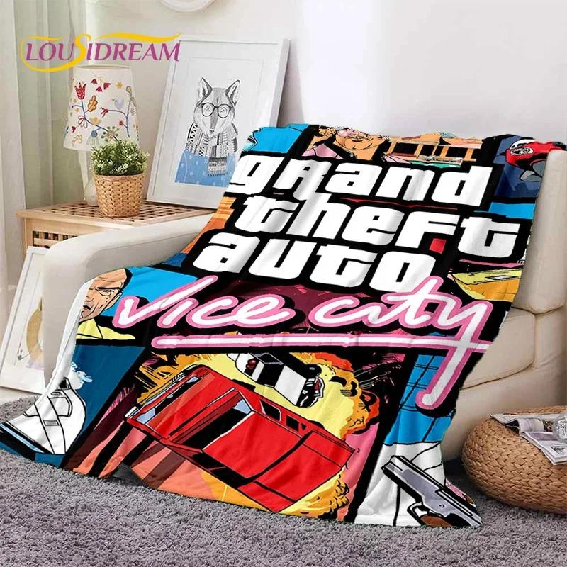 GTA Game Grand Theft Auto Gamer Soft Flannel Blanket for Beds Bedroom Sofa Picnic,Throw Blanket for Cover Outdoors Leisure Gift