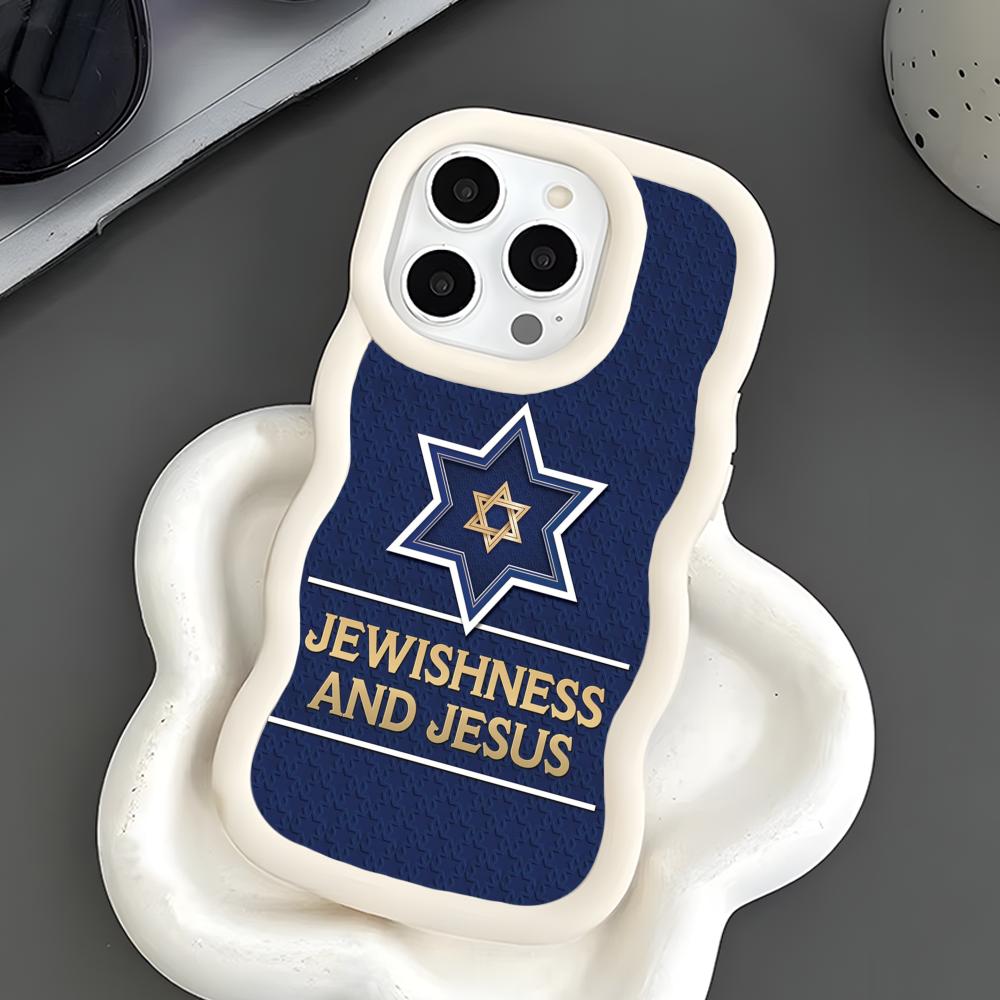 Jewish David Star Mobile Cell Phone Case for iPhone 17 16 15 14 13 12 11 Air Pro Max Plus Wavy Edge TPU Colorful Cover Cover
