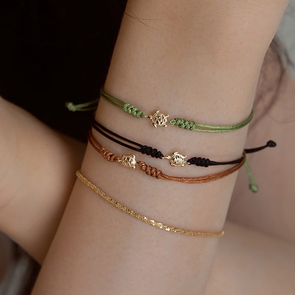 14K Finesse Lucky Turtle Wish Bracelet W