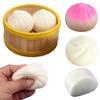 Brinquedo de Aperto Comida Chinesa Slow-Rising TPR Pão Cozido Pastel Rolinho Brinquedo Fidget para Alívio do Estresse Pingente de Chaveiro Fofo para Crianças Adultos