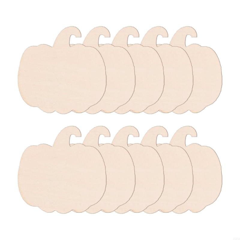 Set of 10 Unfinished Pumpkin Cutouts Paintable Plaque for DIY Halloween Thanksgiving Decoration Party Supplies
