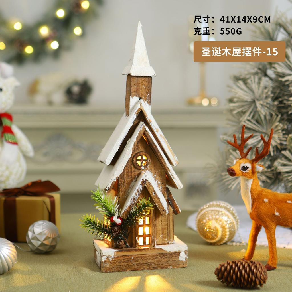 Factory direct sales Christmas chalet ornament atmosphere luminous decoration decoration chalet Christmas supplies