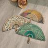 Grass Woven Fan Handmade Seaweed Fan Wall Hanging Fan Colorful Decorative Fan Summer Hand Cranked Fan