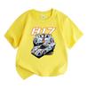 Kids Boys Girls Crew Neck Short Sleeve 100% Cotton T-Shirt, Classic Retro Racing Car 917 Pattern Print Casual Soft Tee for Children Daily Wear Street