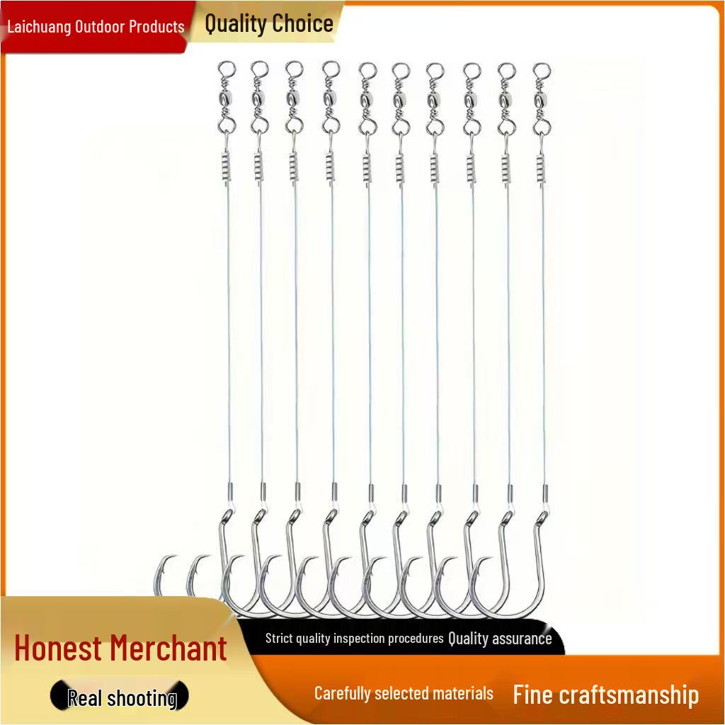 Octopus Circle Hook Rig with Steel Wire Leader Line 2/0